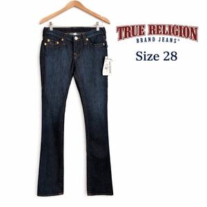 True Religion Lonestar Straight Bootcut Jeans Size 28 Low Rise Dark Wash